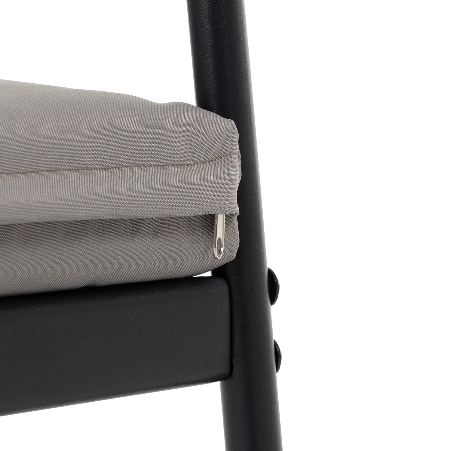 VESTIAMO CASA GIARDINO - Set da giardino 4 pezzi struttura in acciaio Antracite e braccioli Rattan con cuscini Grigio Scuro - Formato da 1 divano, 2 poltrone e 1 tavolino